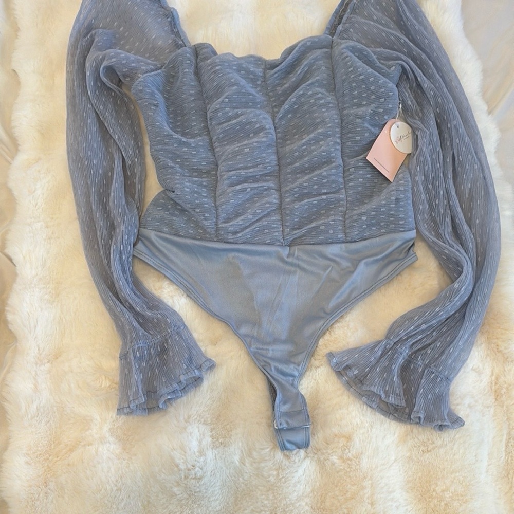Blue Long Sleeve Bodysuit